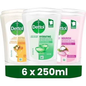 Dettol No-Touch Navulling - Aloe Vera - Extra Care Honey & Sheabutter - Sheabutter - 250ML x6