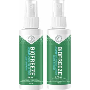 2x Biofreeze Pijnstillende Spray Spieren en Gewrichten 118 ml