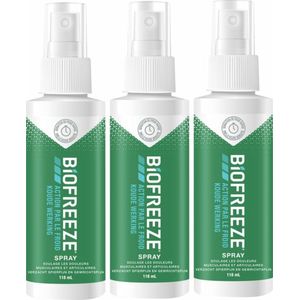 Biofreeze - Pijnstillende Spray - 3x118 ml - Medisch Hulpmiddel - Verkoelende Werking
