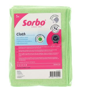 Sorbo - Professionele microvezeldoeken - groen - 30x40 cm - 5 stuks