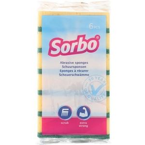 Sorbo 6 grote schuursponzen voor robuust gebruik