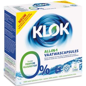 Klok Vaatwascapsules All In One 26 stuks