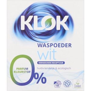Klok - Waspoeder - Wit - 1170 gr - Goed voor 18 Wasbeurten