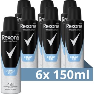 Rexona Deodorant Men Cobalt Dry Anti-transpirant Spray - 6 x 150ml - Voordeelverpakking