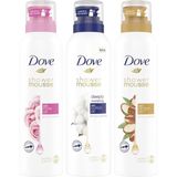Dove Shower Mousse - Mix - 3-delige mousse met rozenolie, katoenzaadolie en arganolie - 3 x 200 ml