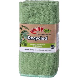 Multy Gerecyclede Eco Vriendelijke Microvezeldoeken 35x35cm 3-pack groen Multy