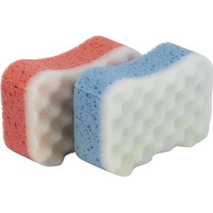 D&L Badspons - 1 Pak van 2 Badsponsen - Verschillende Kleuren