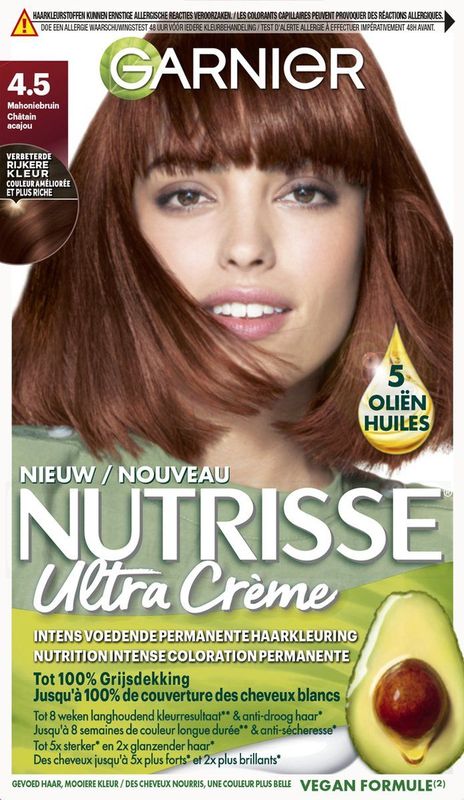 Garnier Nutrisse Ultra Crème Mahonie Middenbruin 4.5 - Permanente Haarkleuring