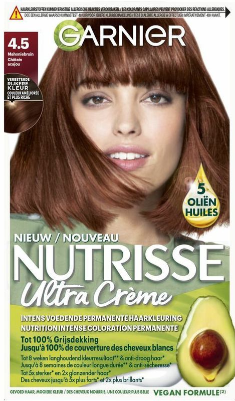 Garnier Nutrisse Crème Haarverf - 45 Mahonie Bruin - 3 stuks Voordeelverpakking