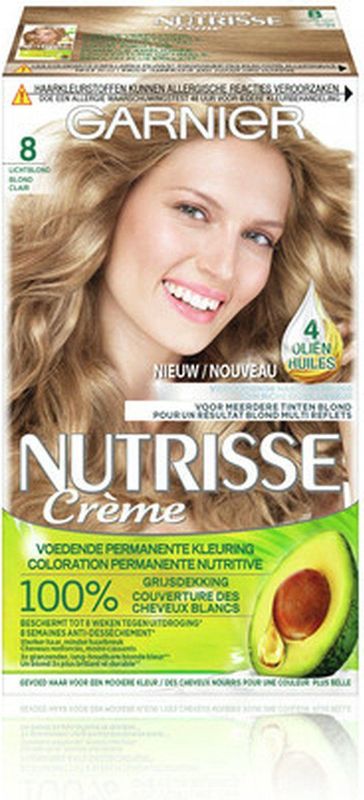 Garnier Nutrisse Crème Haarverf - 80 Natuurlijk Lichtblond - 3 stuks Voordeelverpakking