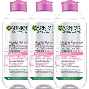 3x Garnier SkinActive Micellair Reinigingswater voor Gevoelige Huid 400 ml