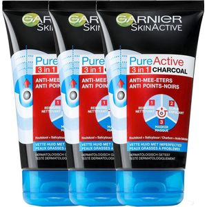Garnier - Skin Naturals Pure Active - Gezichtsreiniging - 3x150 ml