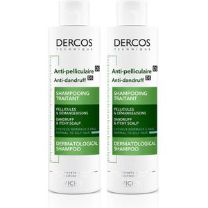 Vichy Dercos Technique Anti-Roos - Shampoo - voor normaal tot vet haar - 2x 200ml
