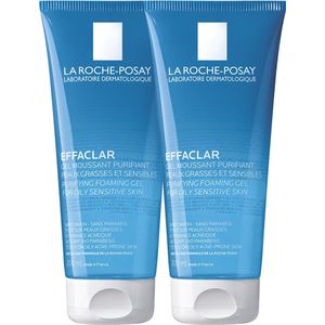 La Roche-Posay Effaclar Schuimende Reinigingsgel - Gezichtsreinigingsmiddel - voor een vette Huid met Neiging tot Acne - 2x200ml