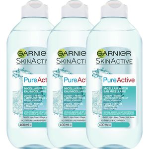 Garnier PureActive Micellair Reinigingswater - Gevoelige & Gemengte tot Vette Huid - 3 x 400 ml - Voordeelverpakking