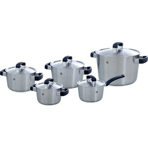 BK Conical Cool Kookpannenset - 5-delig Met RVS Deksels - RVS