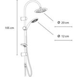 Differnz Trendline Wellness Regendouche - Rond - Stortdouche Ø 20 cm - Handdouche Ø12 cm - Chroom