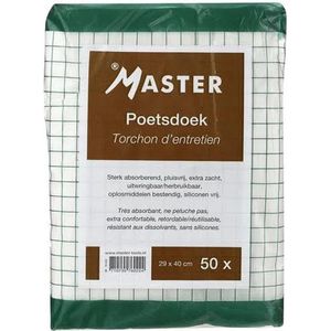 Master poetsdoek wit - 29x30cm - 1-laag celstof - pluisarm