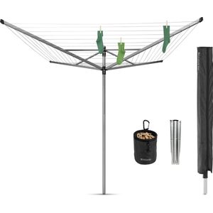 Brabantia lift-o-matic advance droogmolen met beschermhoes en wasknijpertas metallic grey