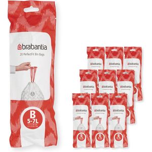 Brabantia PerfectFit Vuilniszakken - 5/7 l - Code B - 10 rollen x 20 stuks