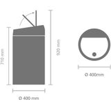 Brabantia - Touch Bin Prullenbak - 60 liter - Matt Steel - Soft-Touch Sluiting