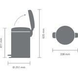 Brabantia - NewIcon - Pedaalemmer - Zilver - Metaal - 12 L