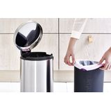 Brabantia NewIcon Prullenbak - Matt Steel - 12 Liter - Antislip Bodem