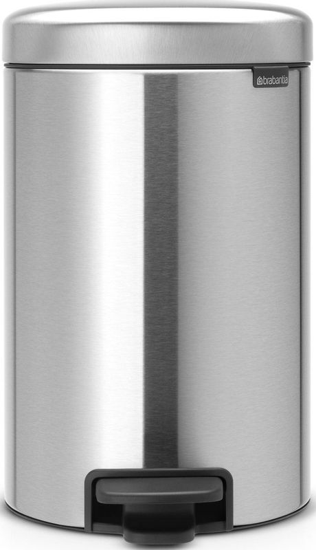 Brabantia NewIcon Prullenbak - Matt Steel - 12 Liter - Antislip Bodem