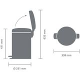 Brabantia NewIcon Prullenbak - 12 liter - Mineral Infinite Grey