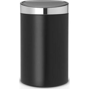 Brabantia Touch Bin Prullenbak - 40 liter- Matt Black/Matt Steel Fingerprint Proof deksel