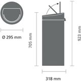 Brabantia - Touch Bin - Prullenbak - 30 liter - Matt Steel Fingerprint Proof