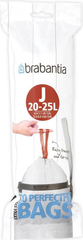 Brabantia - PerfectFit Vuilniszakken - Wit - Kunststof - 20 Stuks - Code J