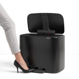 Brabantia Bo Prullenbak - Afvalscheiding - Matt Black - 11 + 23 Liter