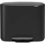 Brabantia Bo Prullenbak - Afvalscheiding - Matt Black - 11 + 23 Liter
