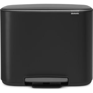 Brabantia Bo Prullenbak - Afvalscheiding - Matt Black - 11 + 23 Liter