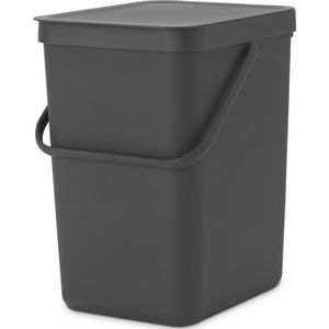 Brabantia - Sort & Go - Afvalemmer - Donkergrijs - 25 L
