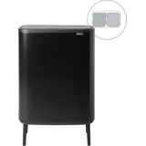 Brabantia - Bo Touch Bin Hi - Prullenbak - Matt Black - 2 x 30 liter