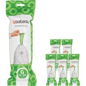 Brabantia PerfectFit Vuilniszakken - 23/30 l - Code G - 6 rollen x 20 stuks