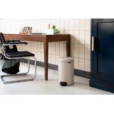 Brabantia NewIcon Prullenbak - Soft Beige - 12 Liter - Kunststof Binnenemmer