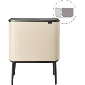Brabantia - Bo Touch Bin - Prullenbak - Soft Beige - 11 + 23 Liter - Afvalscheiding