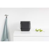 Brabantia Sort & Go - Prullenbak - Grijs - Kunststof - 3L
