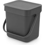Brabantia Sort & Go - Prullenbak - Grijs - Kunststof - 3L