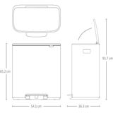 Brabantia - Bo Prullenbak - Pedaalemmer - Matt Steel - 60 Liter