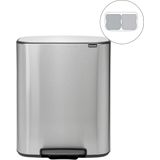 Brabantia Bo Prullenbak - 2 x 30 Liter - Matt Steel - Fingerprint Proof