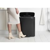 Brabantia Bo Prullenbak - 2 x 30 Liter - Matt Black - Afvalscheiding
