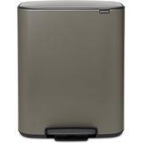 Brabantia - Bo Prullenbak - 2 x 30 l - Platinum