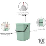 Brabantia - Sort & Go Prullenbak - Jade Green - 25 Liter - Duurzaam Gecertificeerd