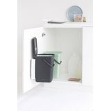 Brabantia Sort & Go Prullenbak - Jade Green/Grey - 2 x 12 Liter