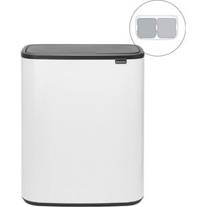 Brabantia - Bo Touch Bin - Prullenbak - Wit - 2 x 30 Liter