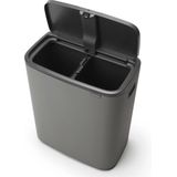 Brabantia - Bo Touch Bin - Prullenbak - 2 x 30 liter - Mineral Concrete Grey